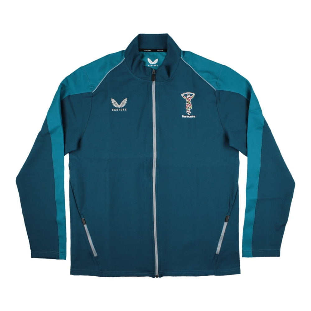 2022-2023 Harlequins Travel Jacket (Petrol) Product - Jackets Castore   