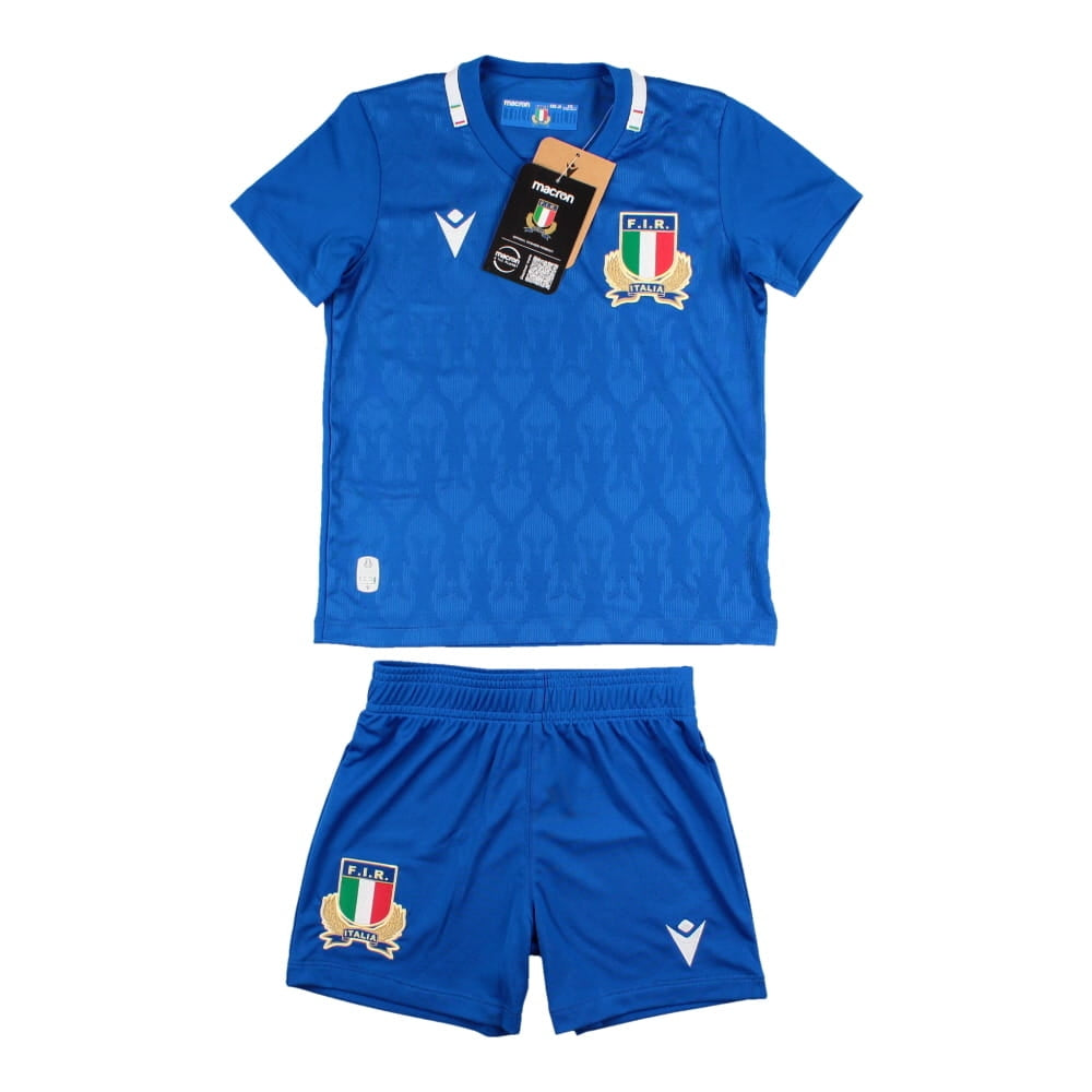 2022-2023 Italy Home Rugby Mini Kit Product - Football Shirts Macron   