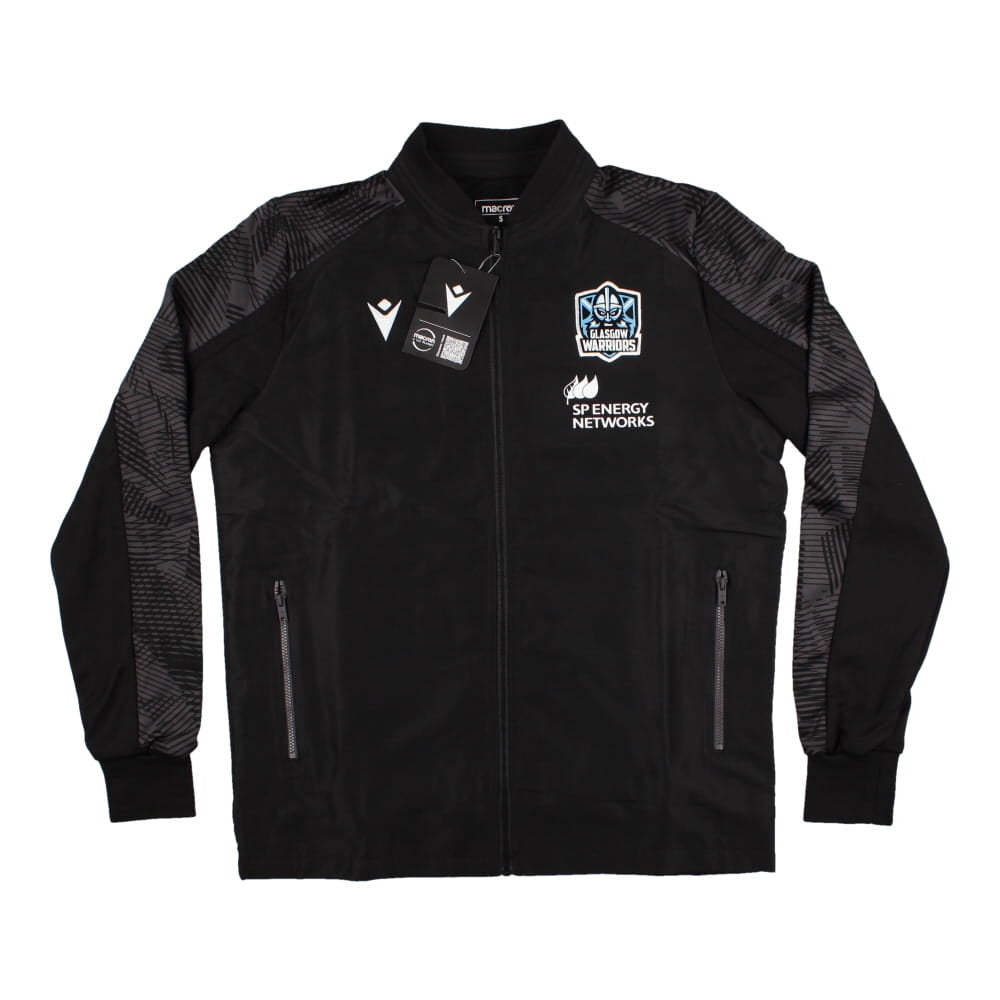 2022-2023 Glasgow Warriors Anthem Jacket (Black) Product - Jackets Macron   