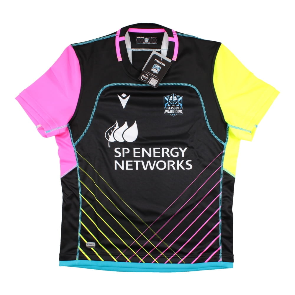 2022-2023 Glasgow Warriors Training Jersey (Black) Product - Training Shirts Macron   