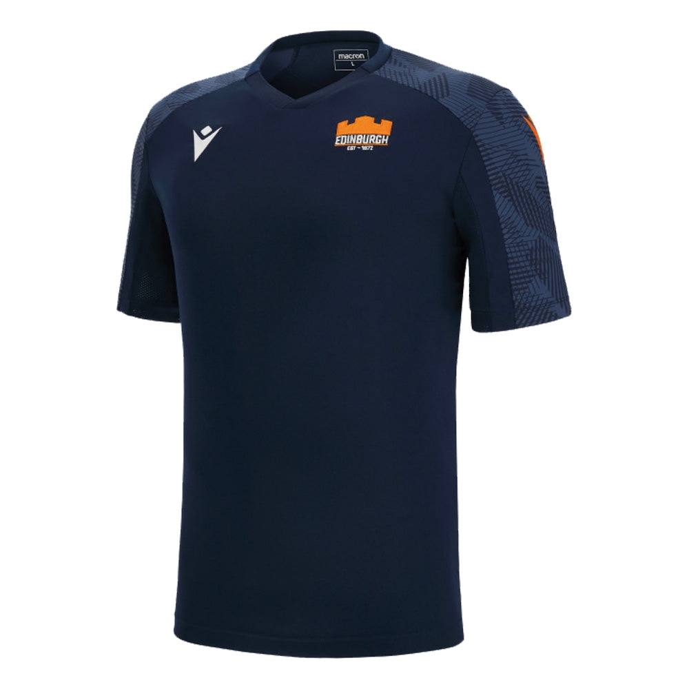 2022-2023 Edinburgh Rugby Staff Poly Dry Gym Shirt (Navy) Product - Training Shirts Macron   