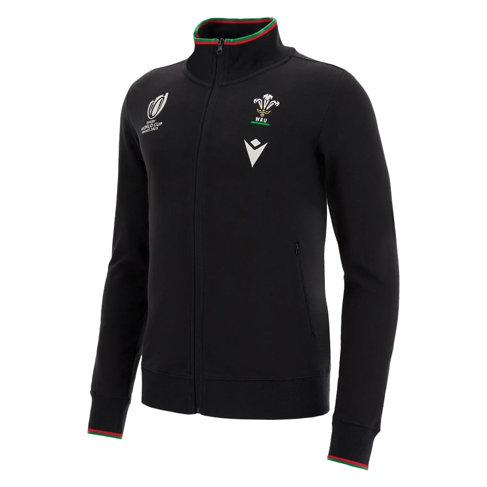 Wales RWC 2023 Rugby Track Jacket (Black) Product - Jackets Macron   