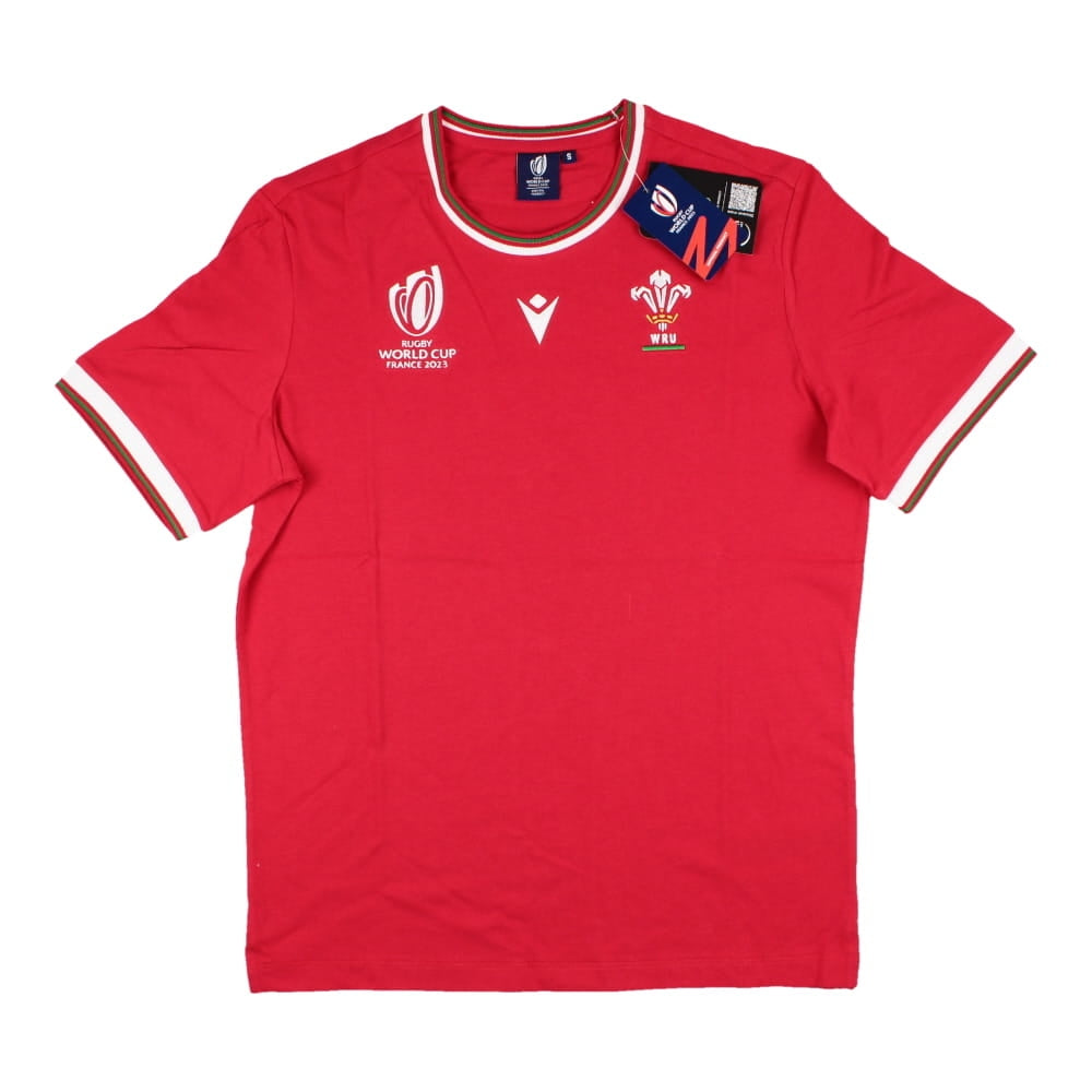 Wales RWC 2023 Rugby Cotton T-Shirt (Red) Product - T-Shirt Macron   