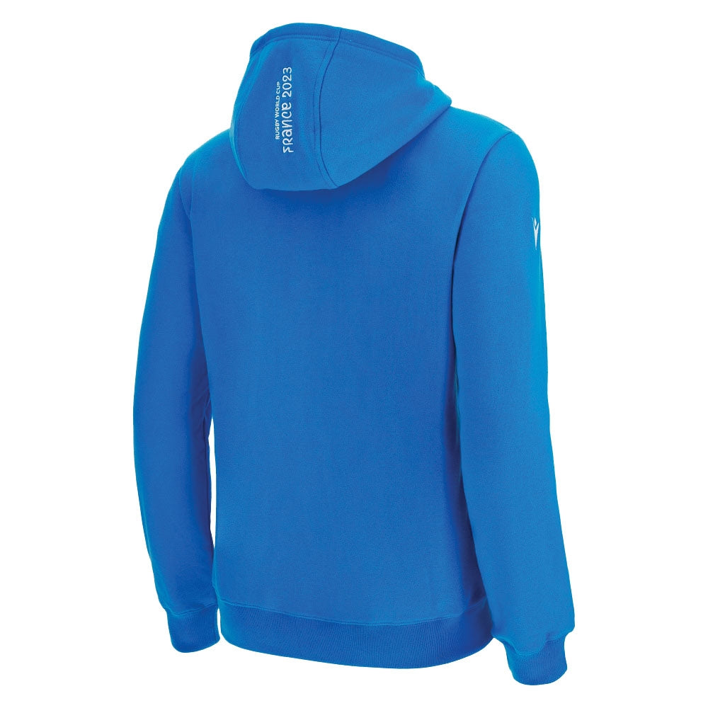 Italy RWC 2023 Rugby Full Zip Cotton Hoodie Sweatshirt (Blue) Product - Hoodies Macron   