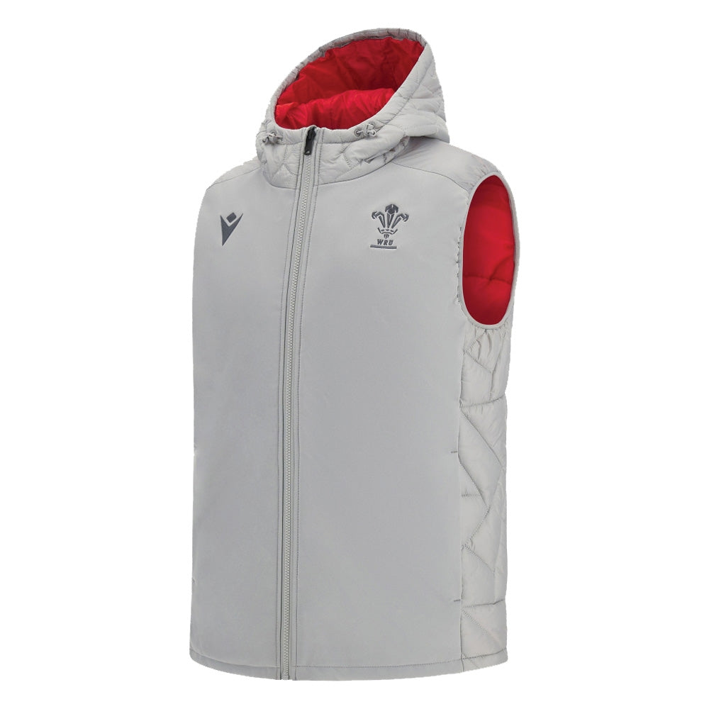 2022-2023 Wales Rugby Gilet Jacket (Grey) Product - Jackets Macron   