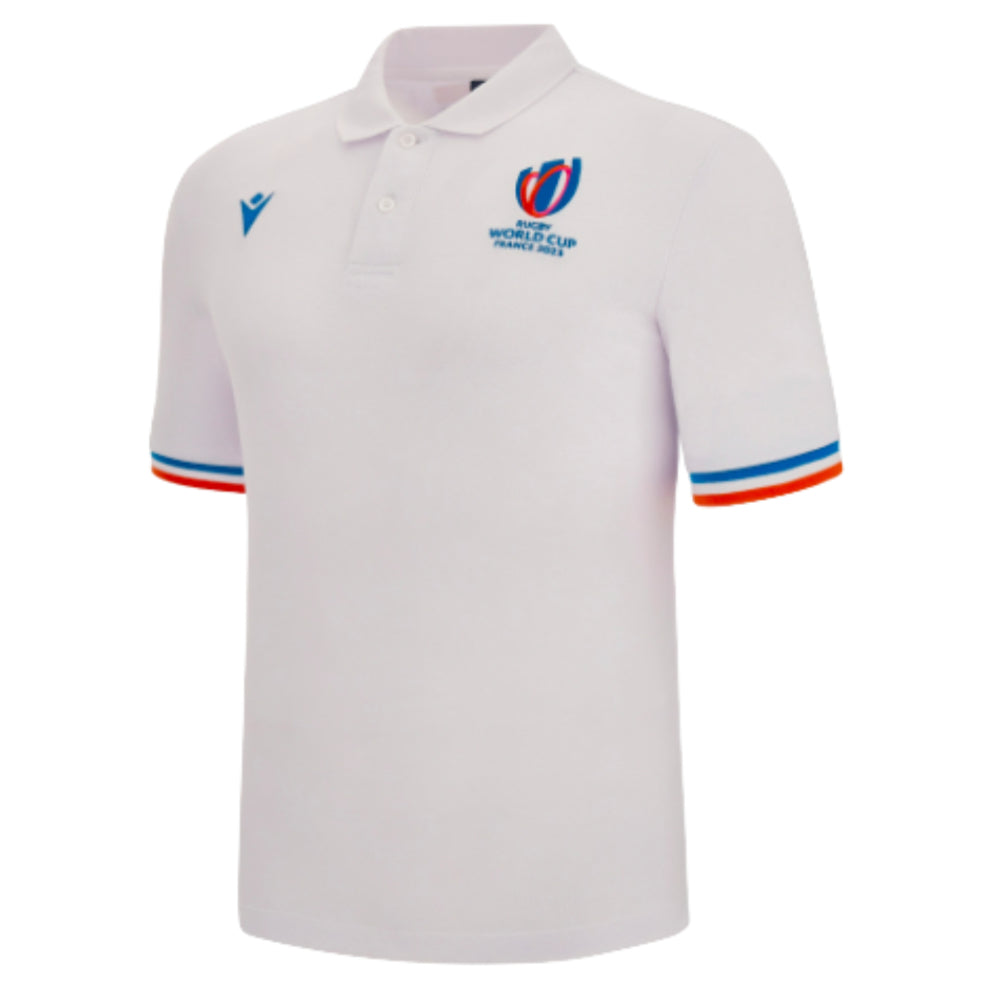 RWC 2023 Rugby Cotton Piquet Polo Shirt (White) Product - Polo Shirts Macron   