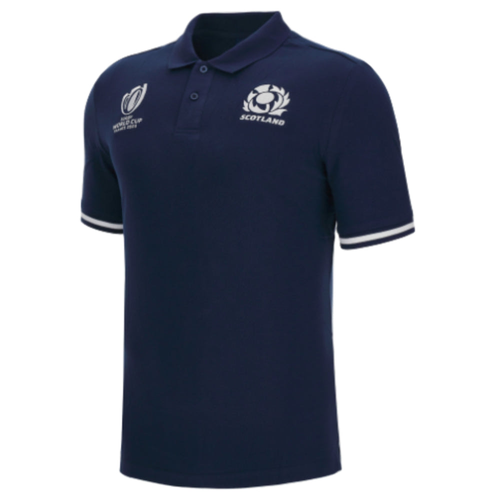 Scotland RWC 2023 Rugby Polo Shirt (Navy) Product - Polo Shirts Macron   