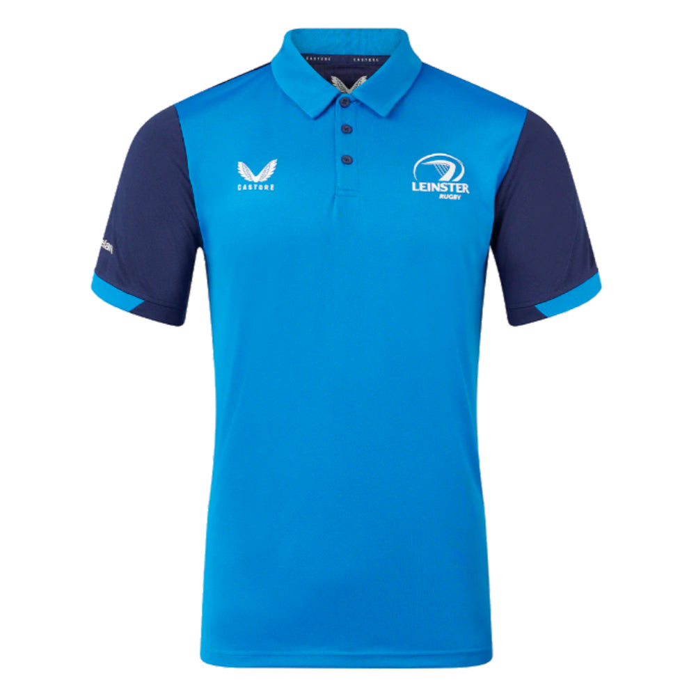 2023-2024 Leinster SS Mens Travel Polo Shirt (Blue) Product - Polo Shirts Castore   