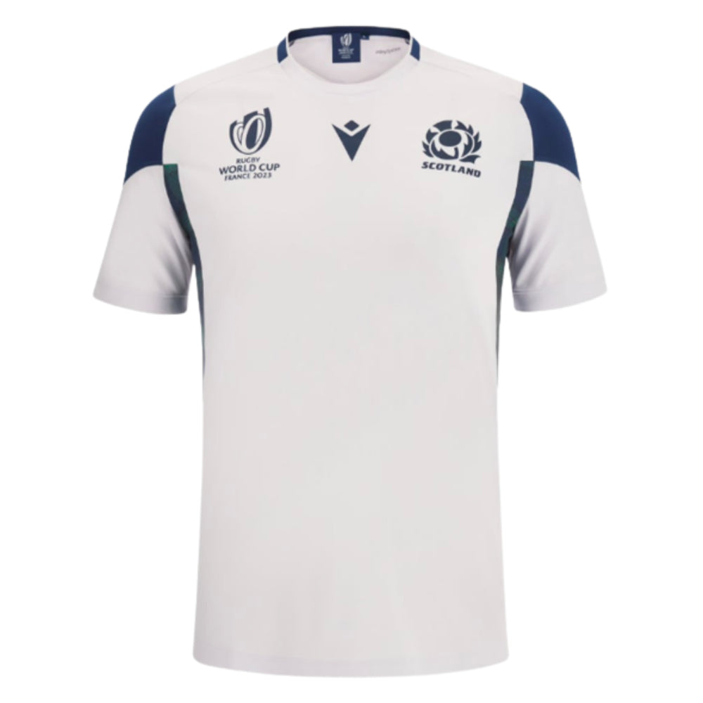 Scotland 2023 RWC Poly Training Shirt (White) - Kids Product - Training Shirts Macron   
