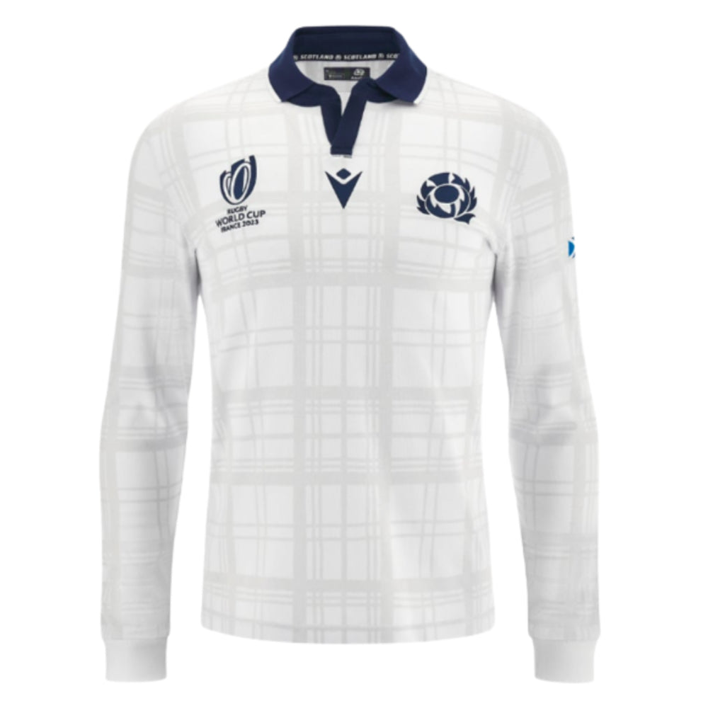 Scotland 2023 RWC Long Sleeve Away Cotton Shirt Product - Football Shirts Macron   