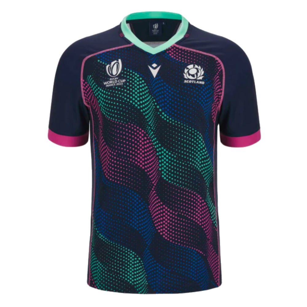 Scotland RWC 2023 Rugby Training Jersey (Navy-Sky) Product - Training Shirts Macron   