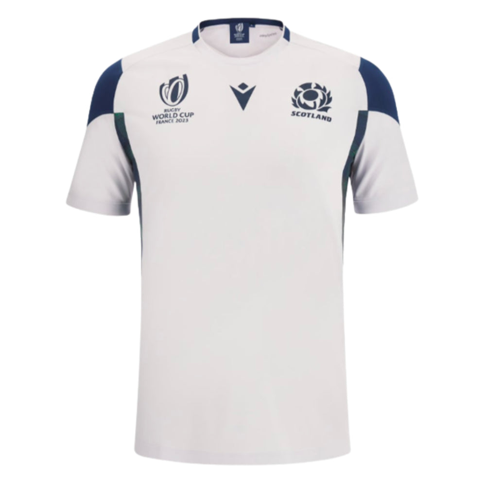 Scotland RWC 2023 Rugby Training T-Shirt - White Product - Training Shirts Macron   