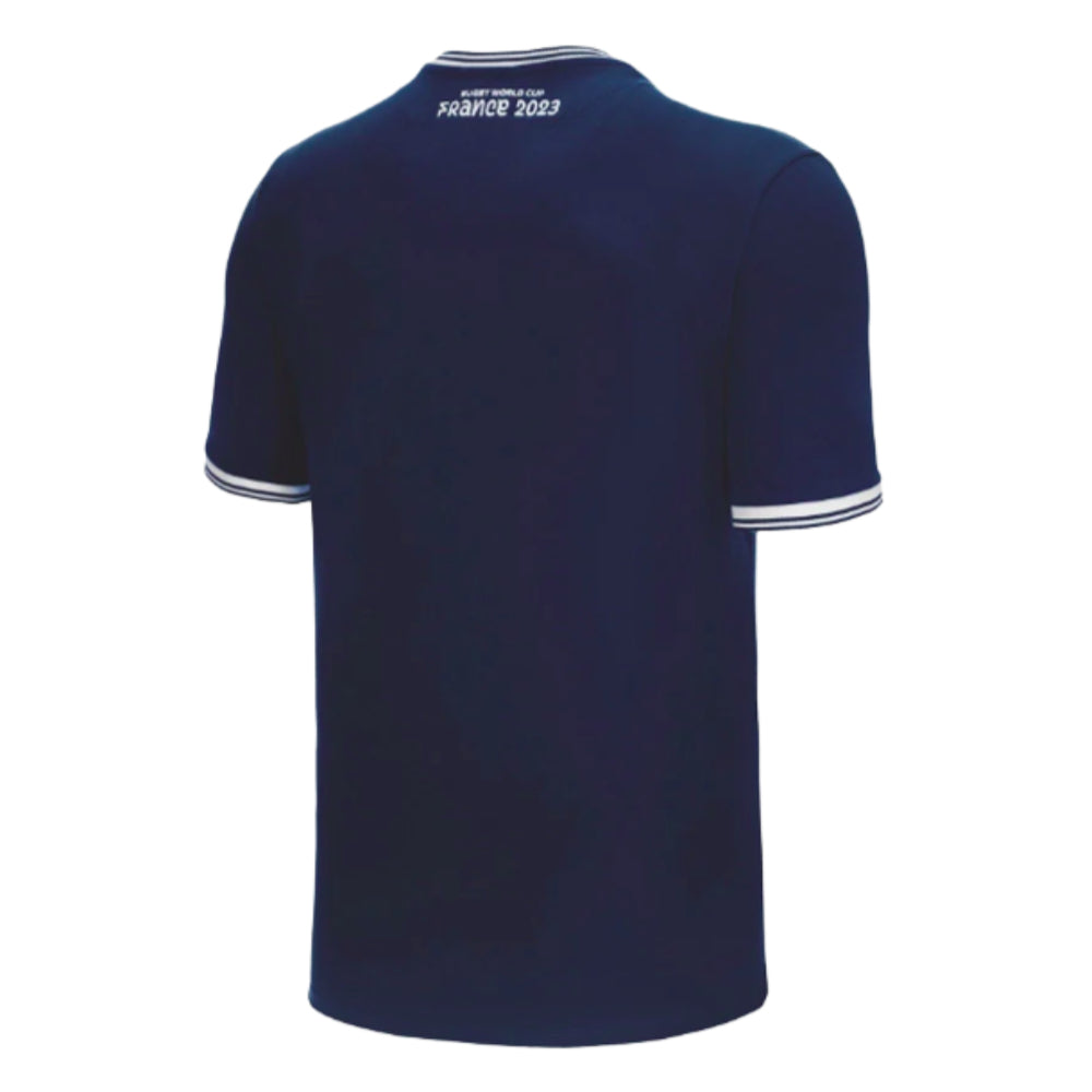 2023-2024 Scotland Rugby Polycotton Tee (Navy) - Kids Product - T-Shirt Macron   