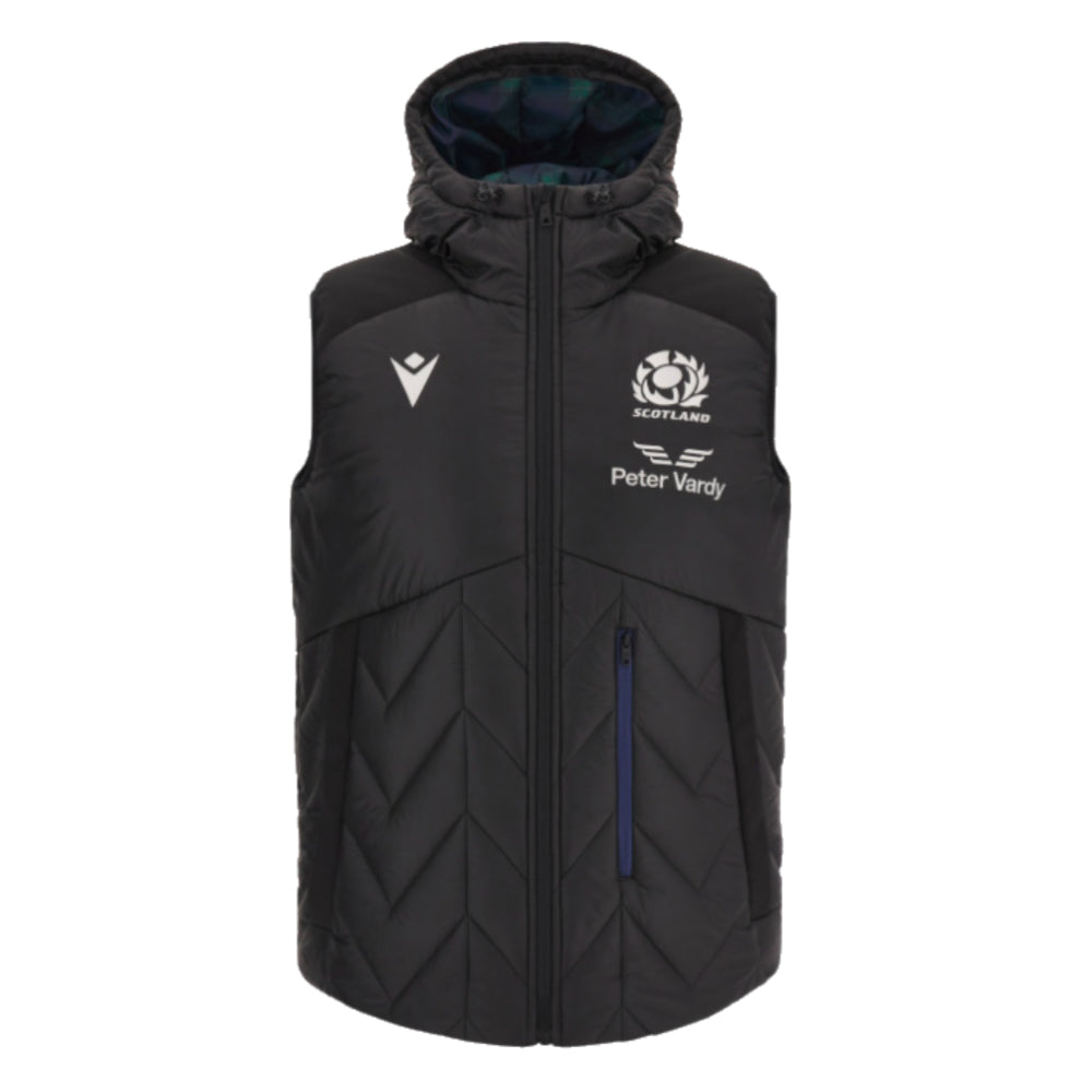2023-2024 Scotland Rugby Padded Gilet Jacket (Black) Product - Jackets Macron   