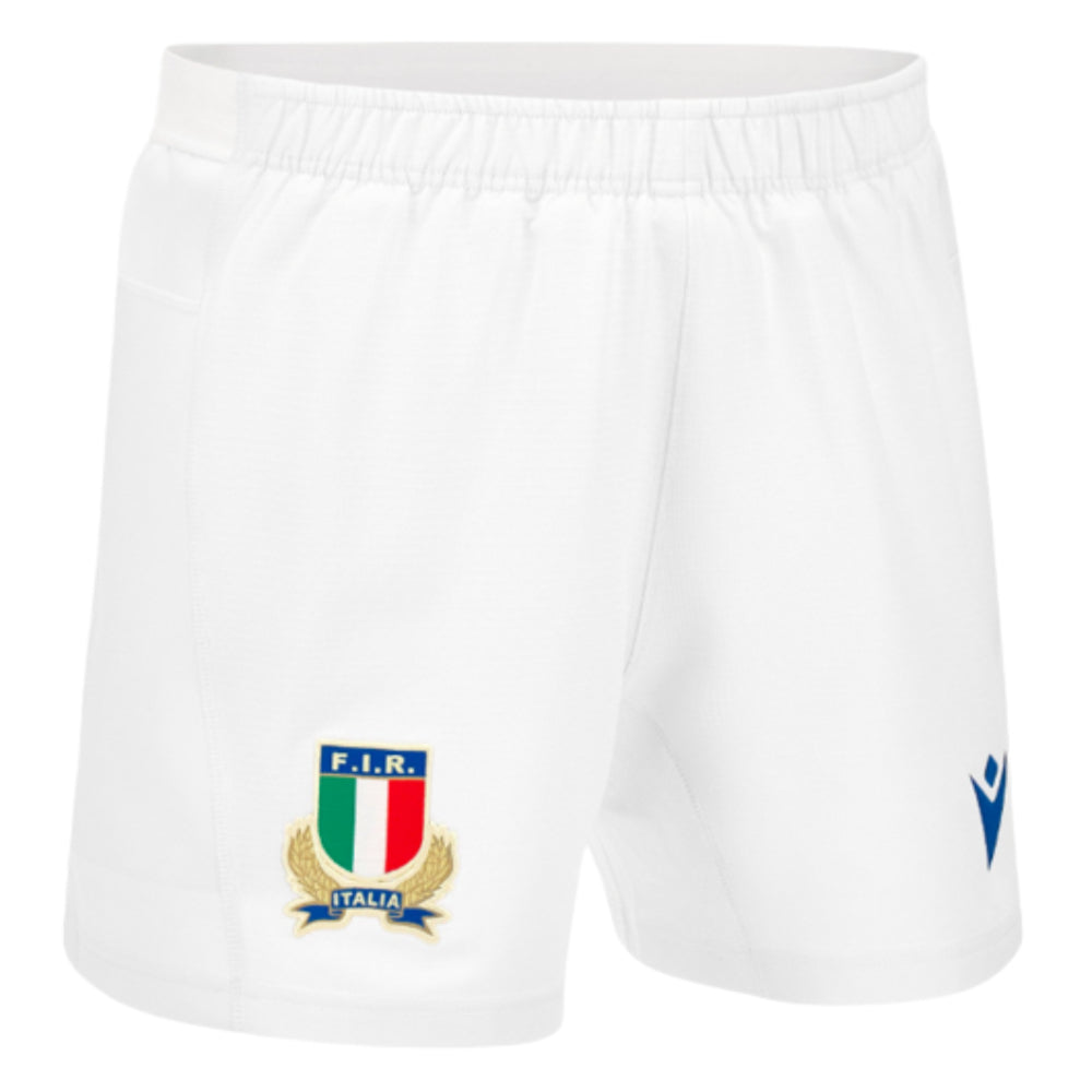 2023-2024 Italy Rugby Home Shorts (White) Product - Shorts Macron   