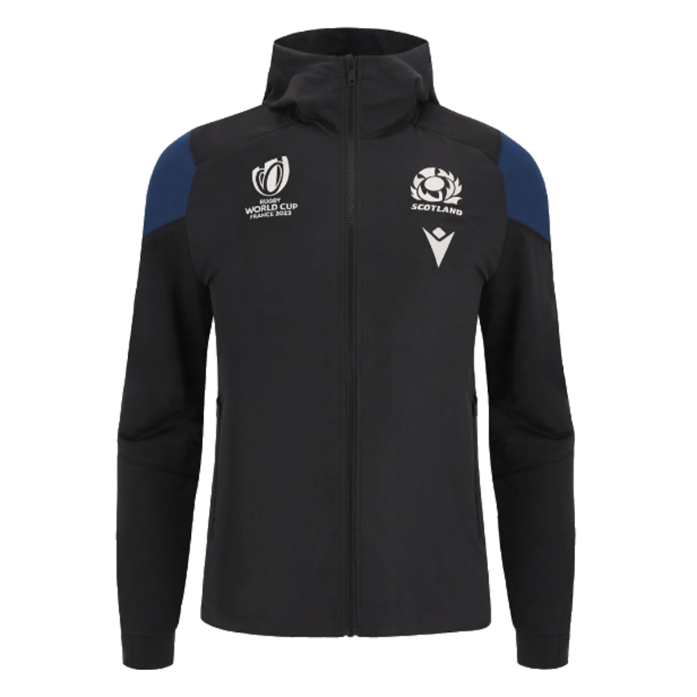 Scotland RWC 2023 Travel Full Zip Hoody (Black) - Kids Product - Hoodies Macron   