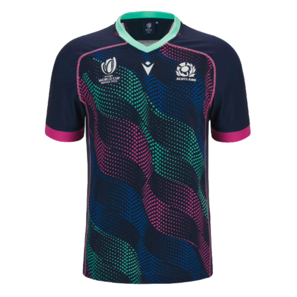 Scotland RWC 2023 Rugby Training Jersey (Navy) - Kids Product - Training Shirts Macron   