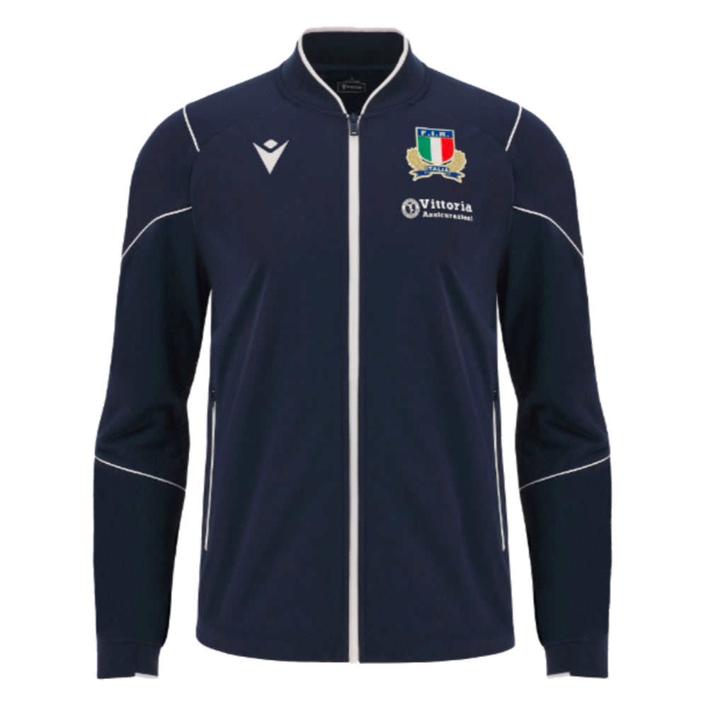 2023-2024 Italy Rugby Anthem Jacket (Navy) Product - Jackets Macron   
