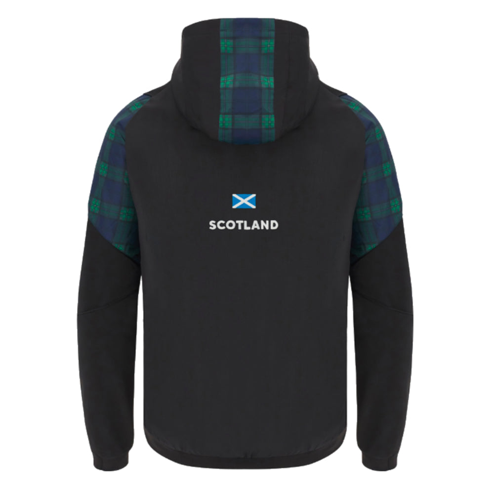 2023-2024 Scotland Rugby Travel Full Zip Hoodie (Black) Product - Hoodies Macron   