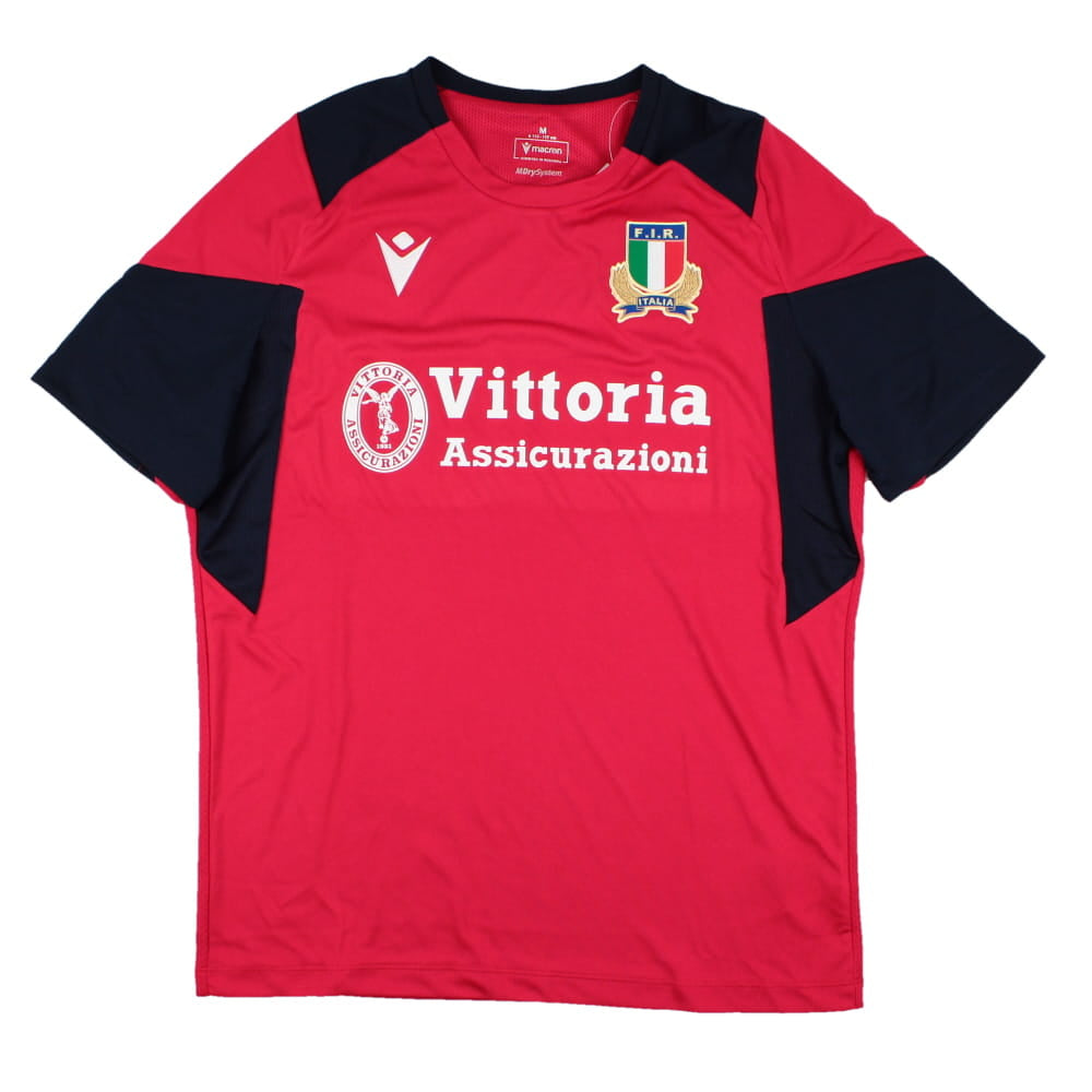 2023-2024 Italy Rugby Player Training Shirt (Red) Product - Training Shirts Macron   