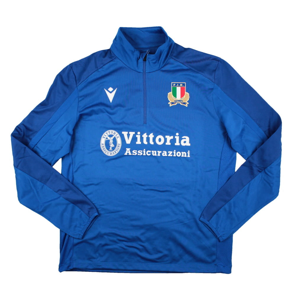 2023-2024 Italy Rugby Half Zip Training Top (Blue)_0