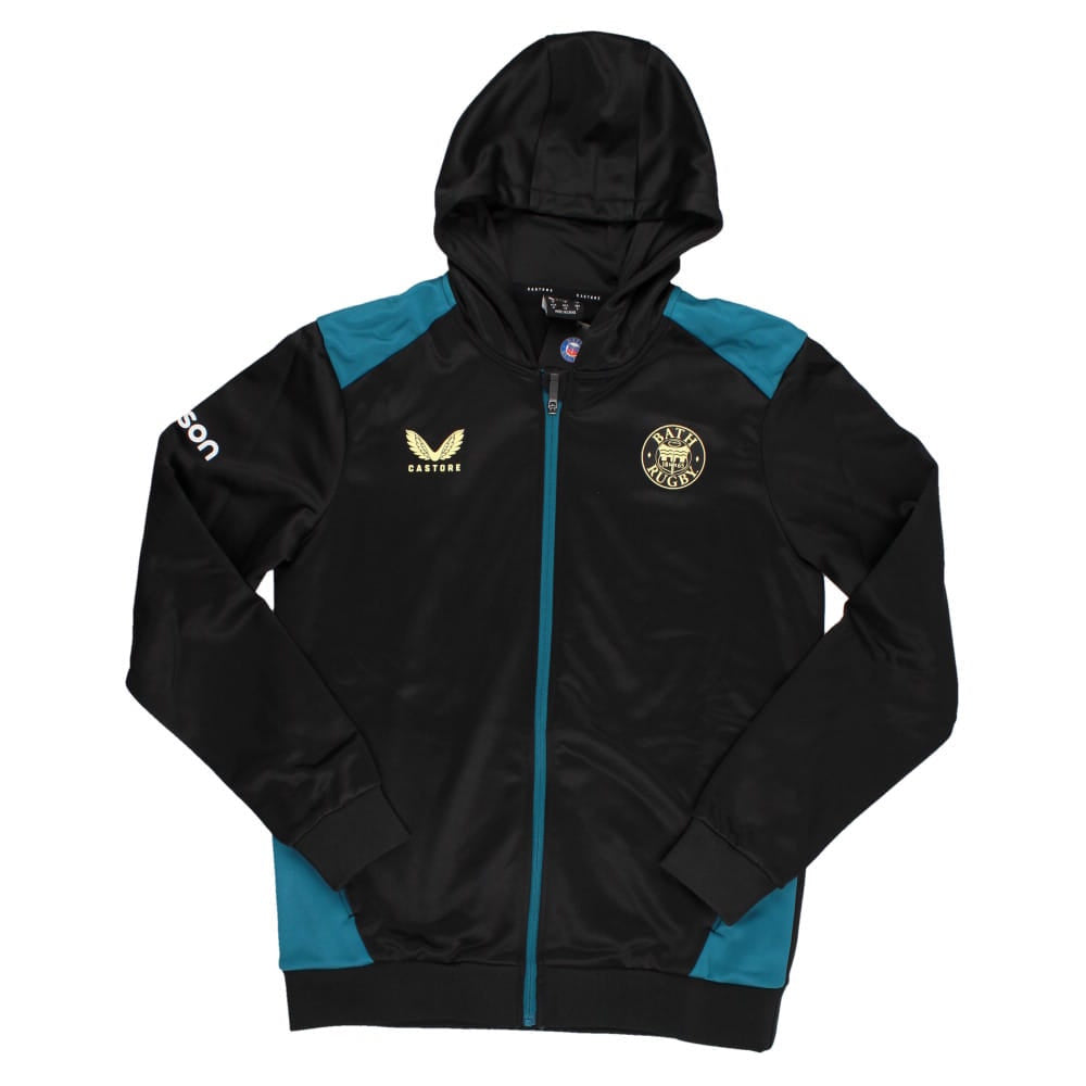 2023-2024 Bath Rugby Full Zip Hoody (Caviar) Product - Hoodies Castore   