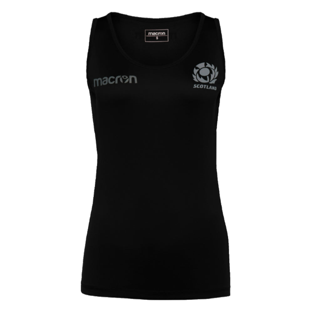 2023-2024 Scotland Rugby Training Singlet (Black) - Ladies Product - Training Shirts Macron   