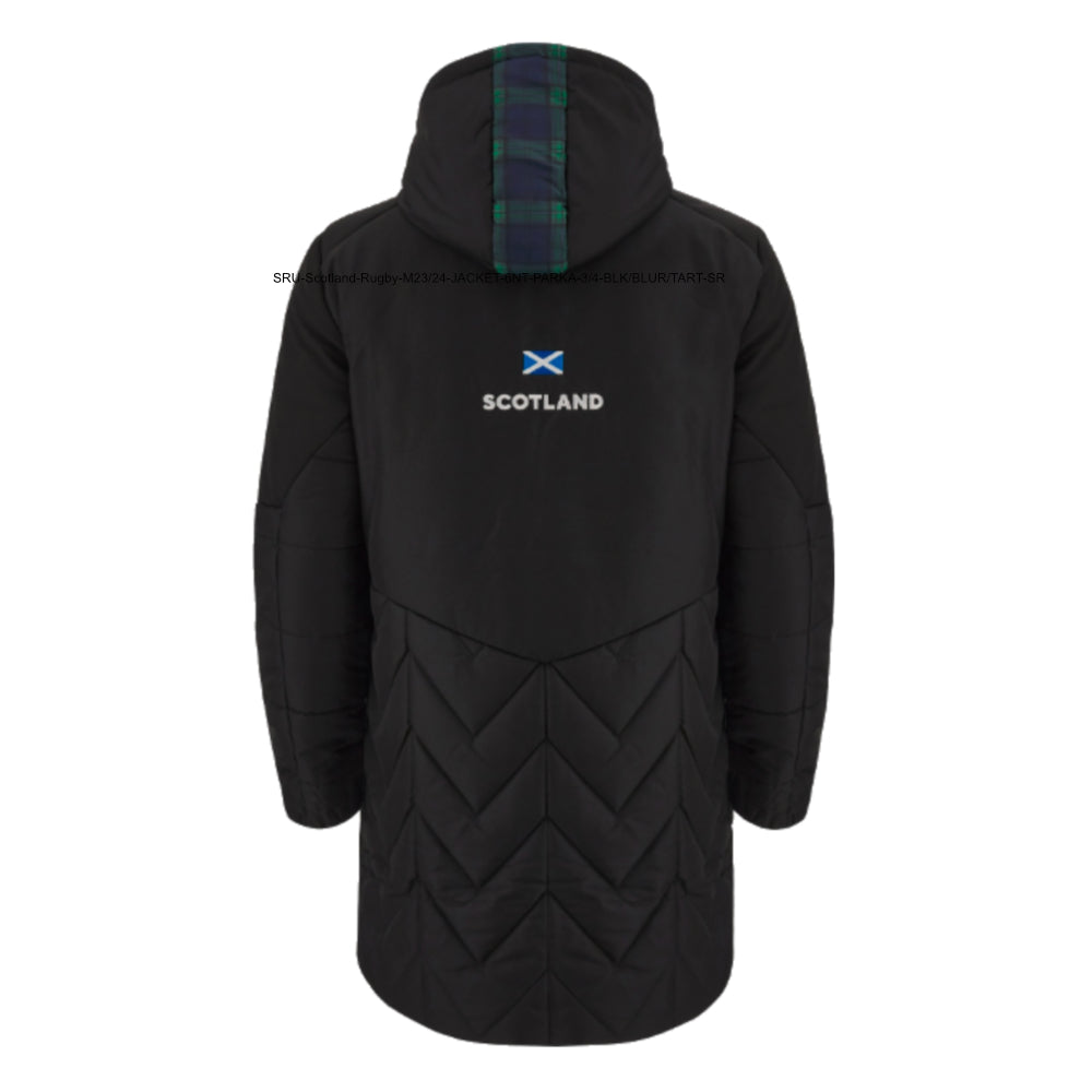 2023-2024 Scotland Rugby Stadium Parka Jacket (Black) Product - Jackets Macron   
