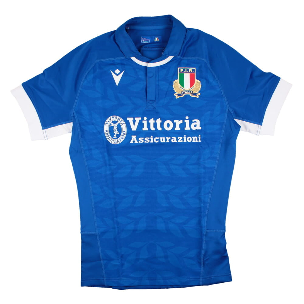 2023-2024 Italy Rugby Home Authentic Body Fit Shirt Product - Football Shirts Macron   