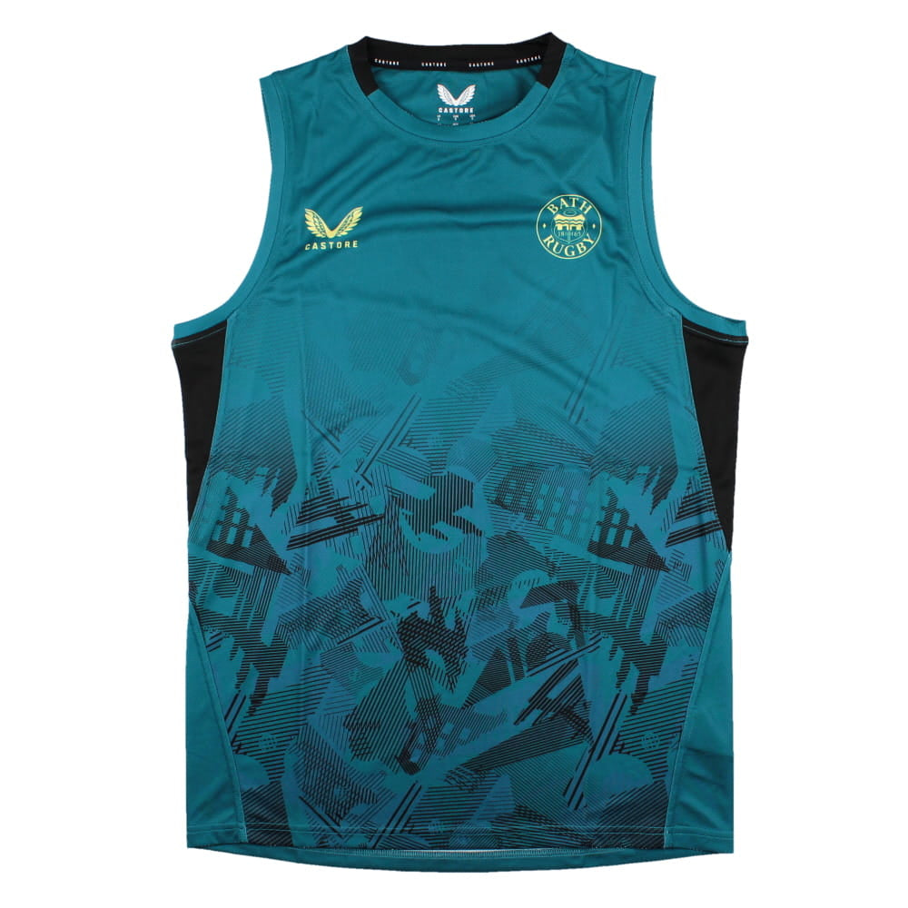 2023-2024 Bath Rugby Training Vest (Blue) Product - Sleeveless Castore   
