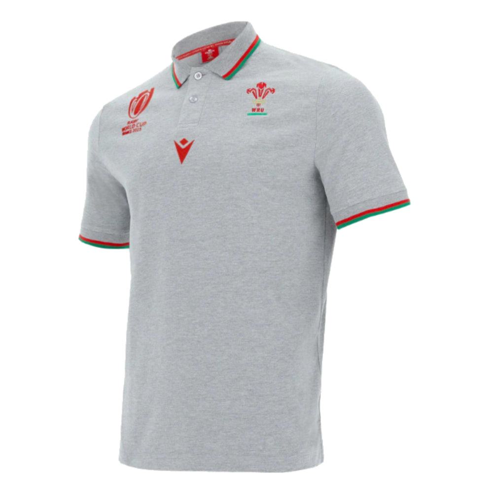 Wales RWC 2023 Cotton Polo Shirt (Grey) Product - Polo Shirts Macron   