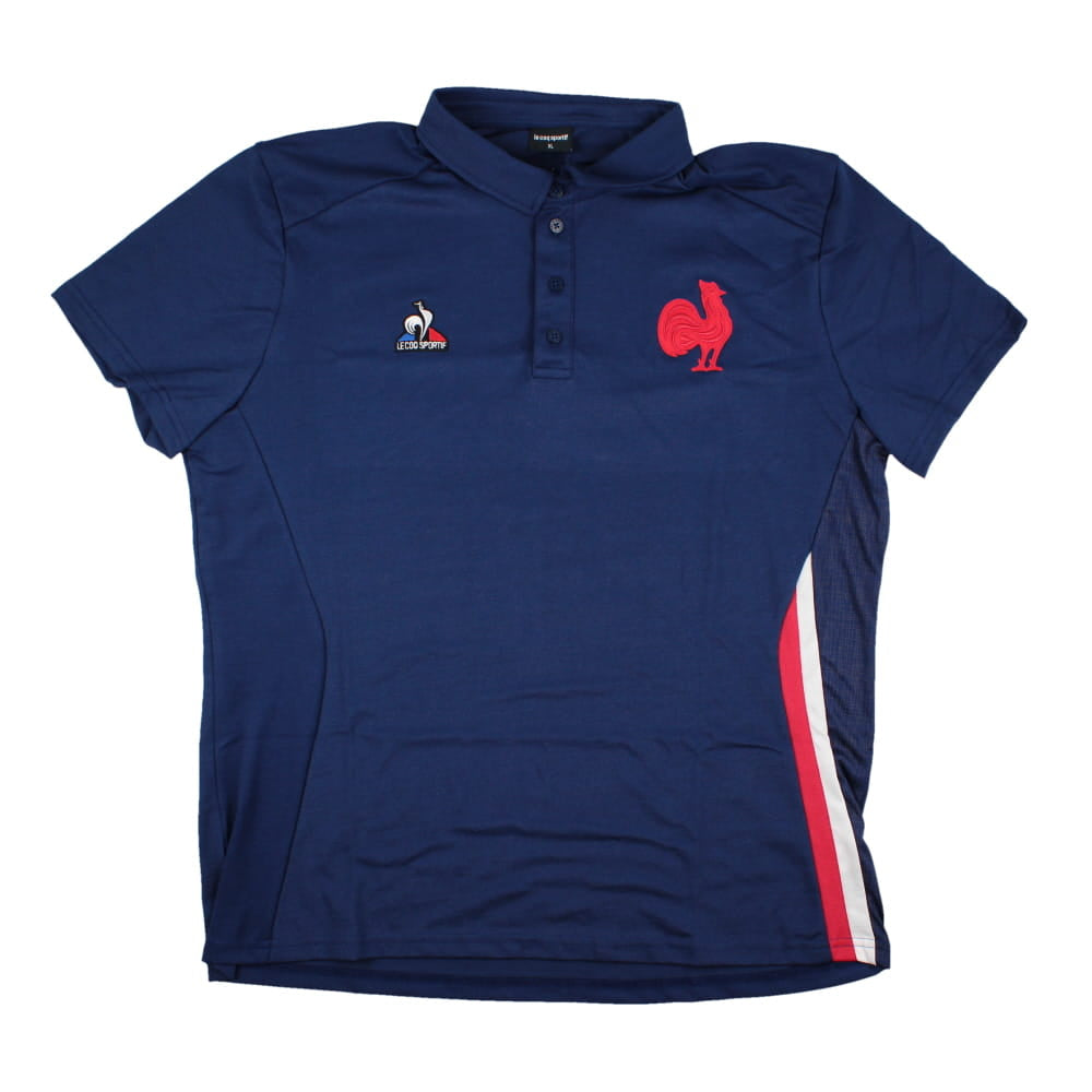 2023-2024 France Rugby Presentation Polo Shirt (Blue) Product - Polo Shirts Le Coq Sportif   