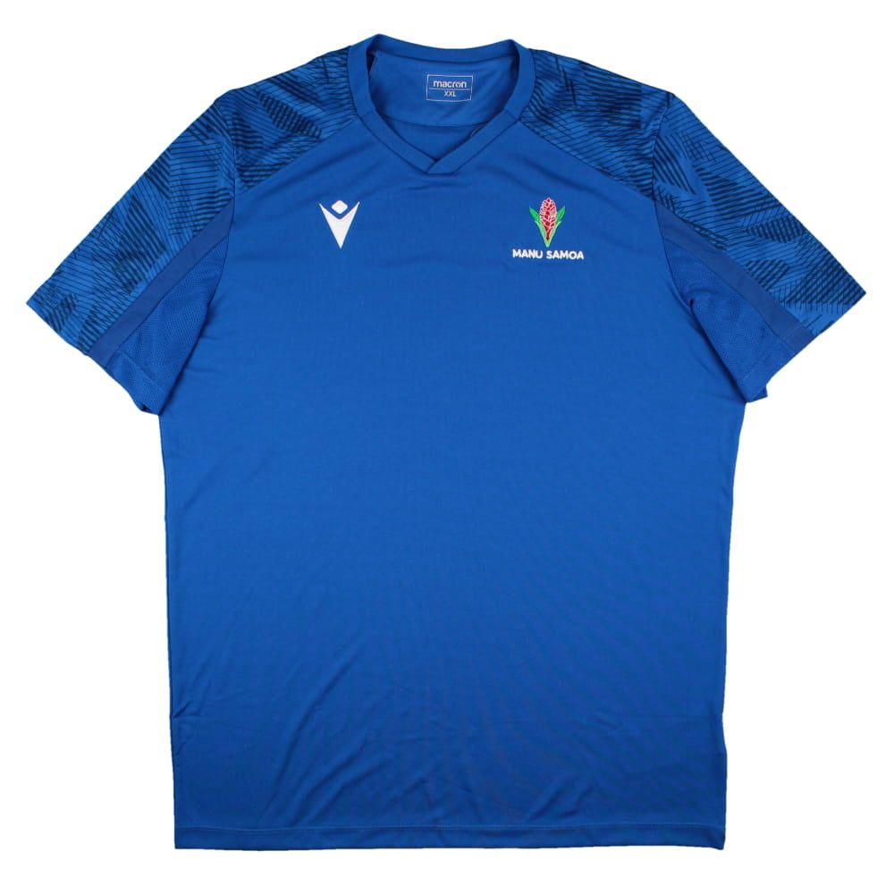 2023-2024 Samoa Rugby Poly Dry Shirt (Royal) Product - Training Shirts Macron   