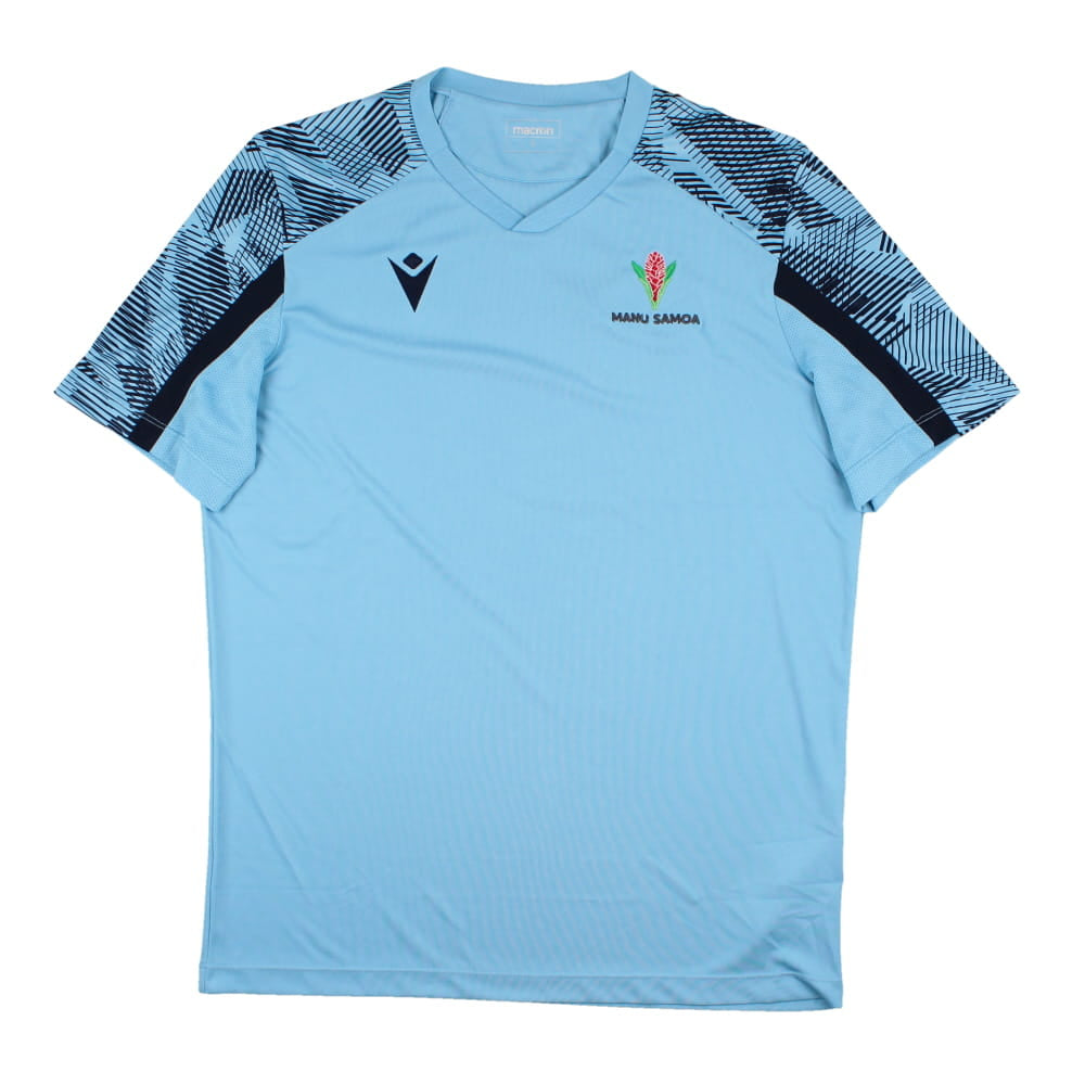 2023-2024 Samoa Rugby Poly Dry Shirt (Blue) Product - Training Shirts Macron   