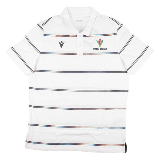 2023-2024 Samoa Rugby Travel Player Cotton Polo Shirt (White)_0