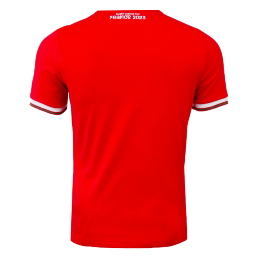 2023-2024 Wales Rugby RWC Poly Tee (Red) Product - T-Shirt Macron   