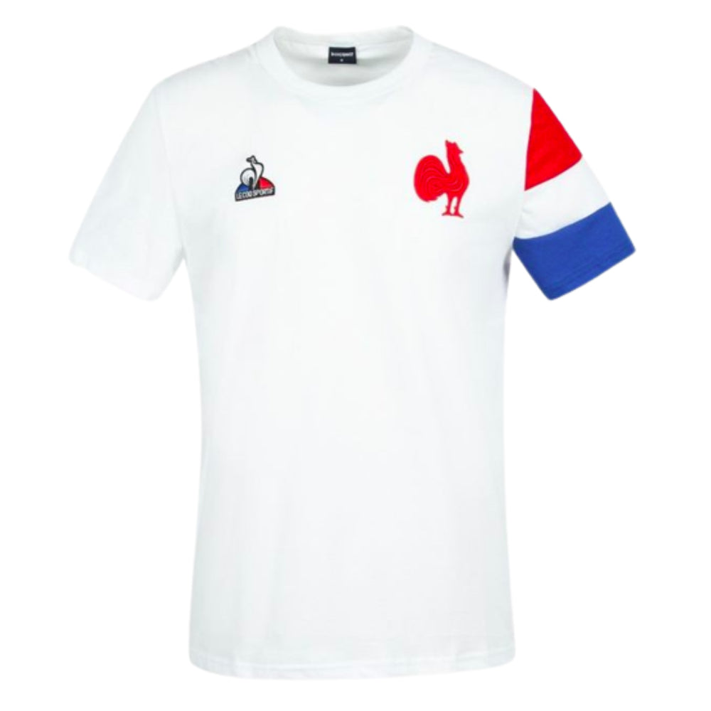 2023-2024 France Rugby Presentation Tee (White) Product - Training Shirts Le Coq Sportif   