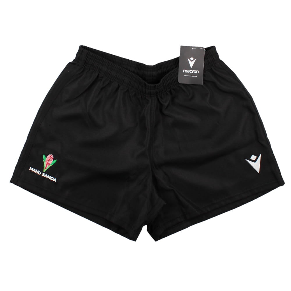 2023-2024 Samoa Rugby Training Shorts (Black) Product - Shorts Macron   