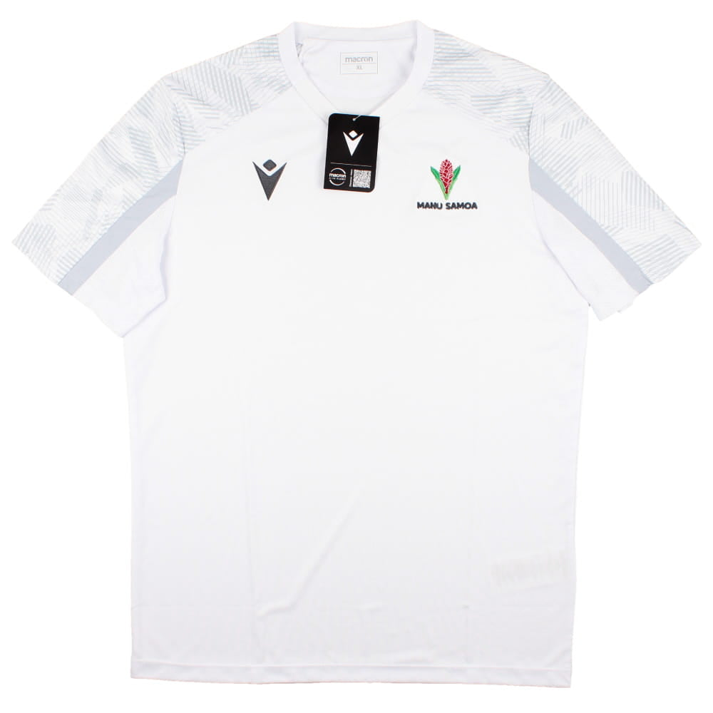 2023-2024 Samoa Rugby Poly Dry Shirt (White) Product - Training Shirts Macron   