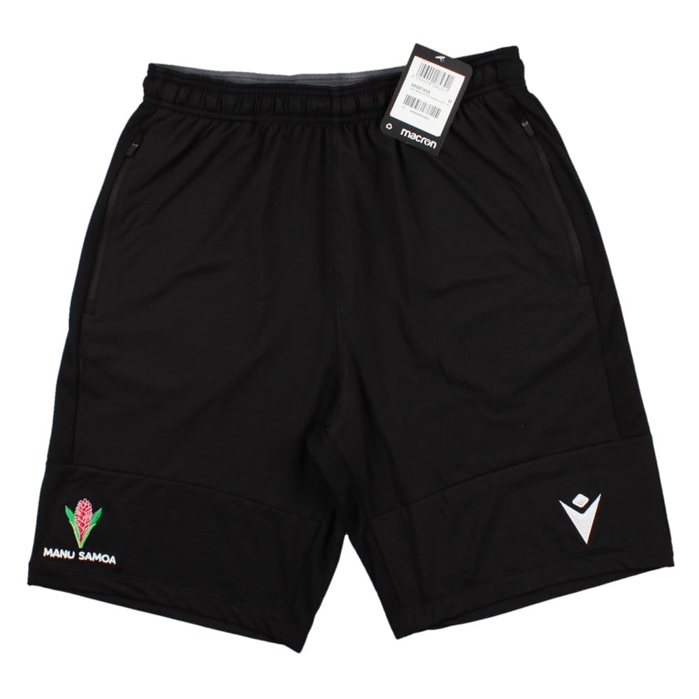 2023-2024 Samoa Rugby Micro Bermuda Shorts (Black) Product - Shorts Macron   