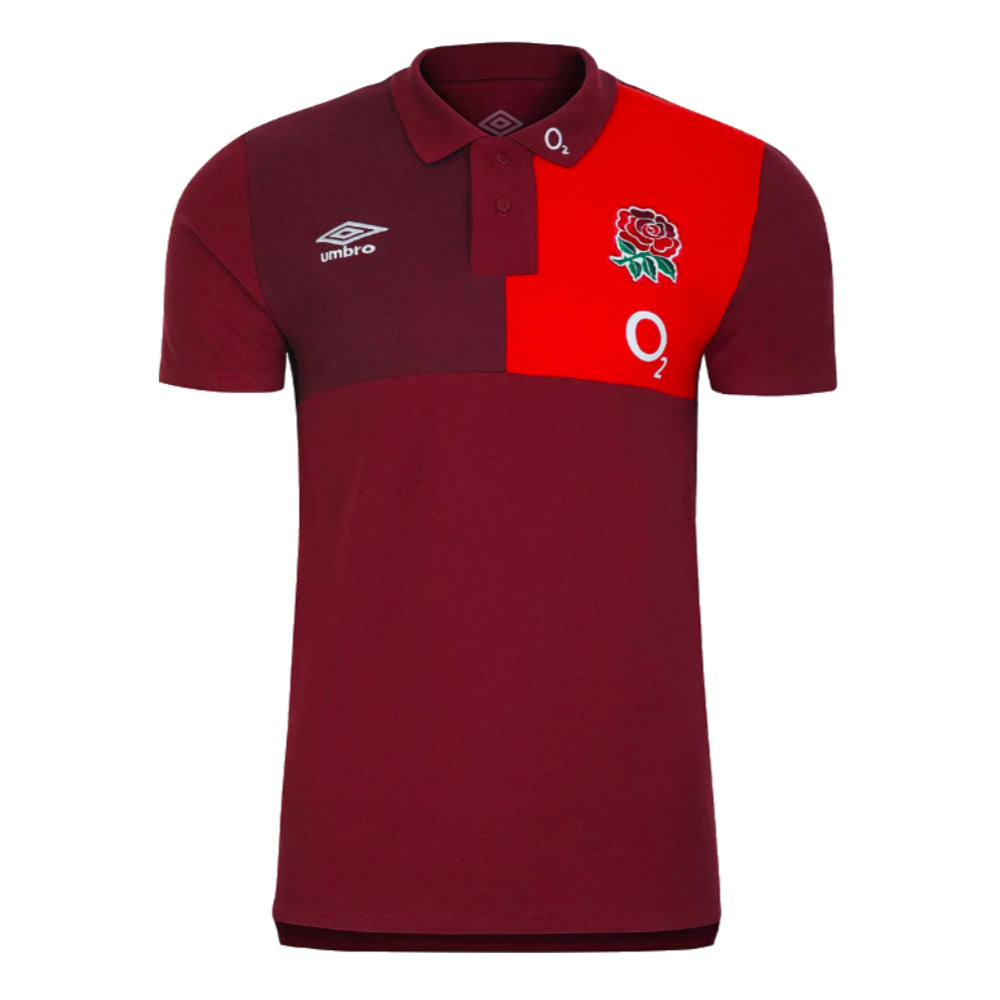2023-2024 England Rugby CVC Polo (Tibetan Red) Product - Polo Shirts Umbro   