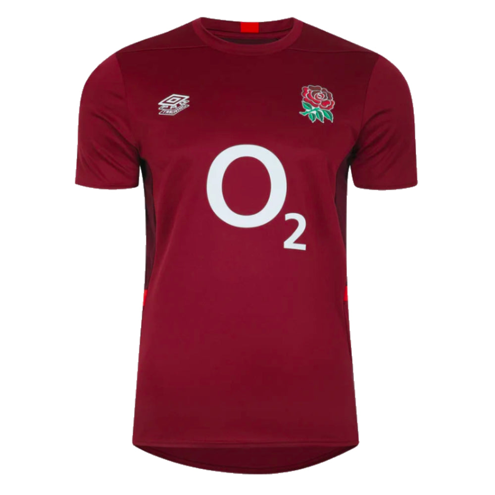 2023-2024 England Rugby Gym Tee (Tibetan Red) Product - Training Shirts Umbro   