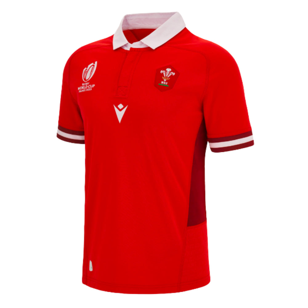 Wales RWC 2023 WRU Rugby Cotton Home Shirt Product - Football Shirts Macron   