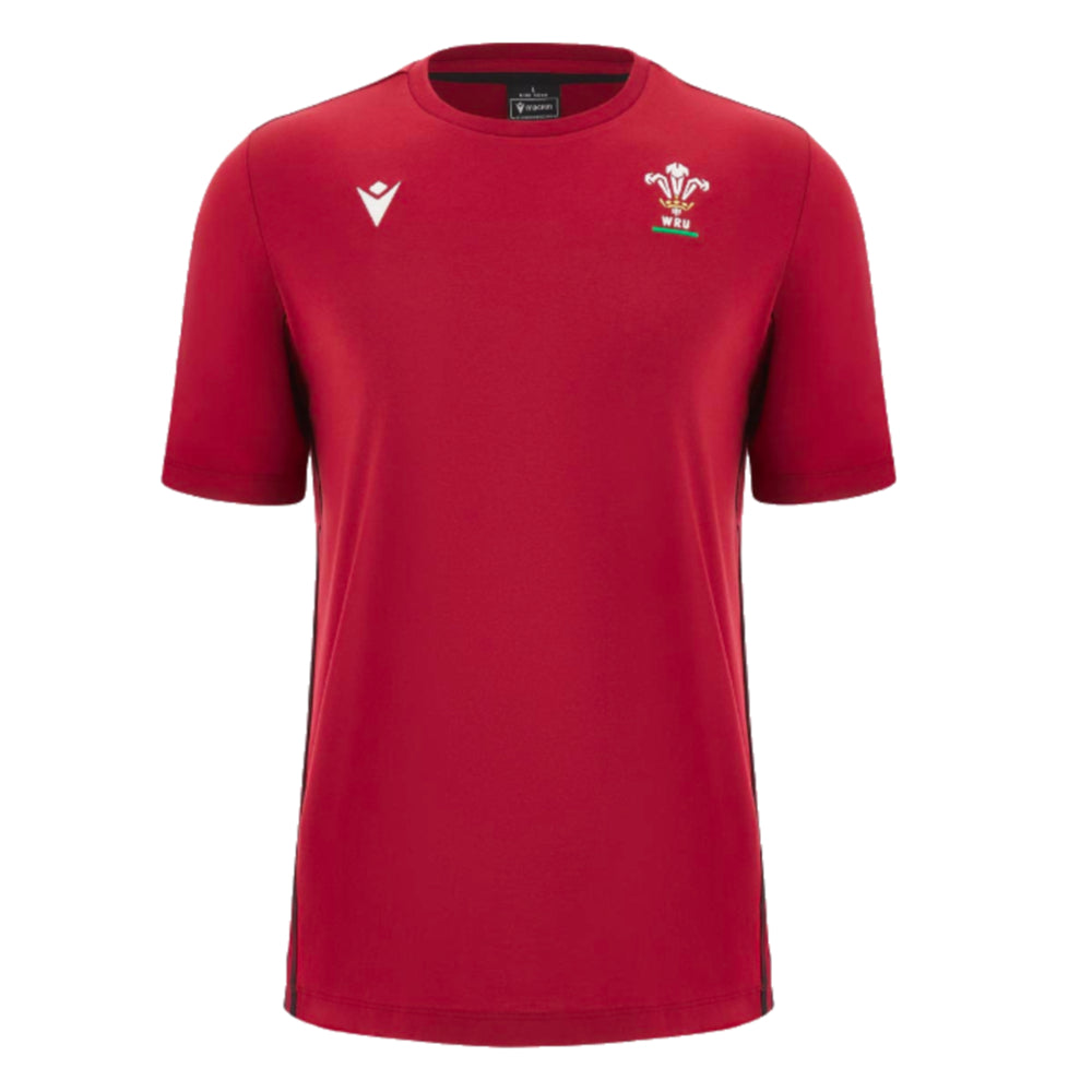 2023-2024 Wales Rugby Travel Cotton Shirt (Red) Product - T-Shirt Macron   