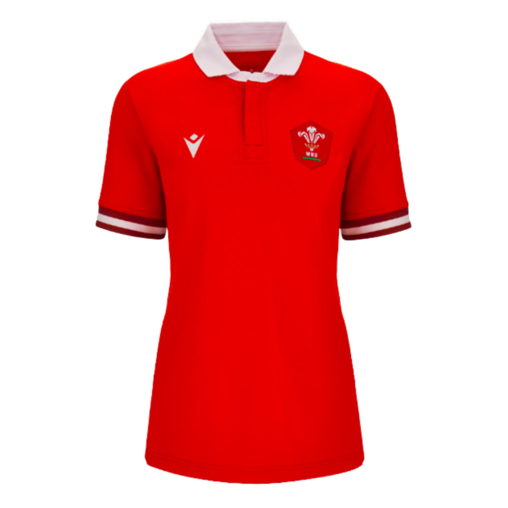 2023-2024 Wales Rugby WRU Home Cotton Shirt (Ladies) Product - Football Shirts Macron   