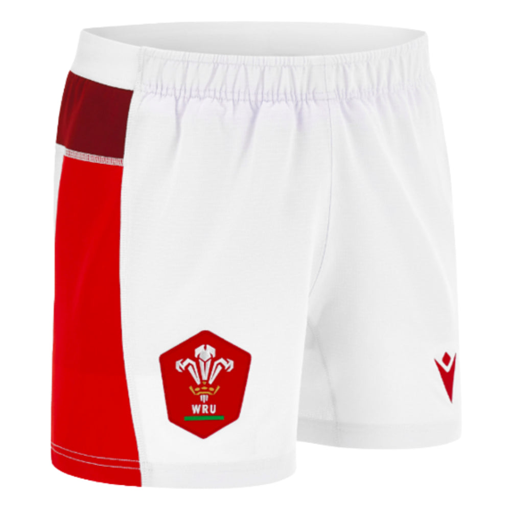 2023-2024 Wales WRU Home Rugby Shorts (White) Product - Shorts Macron   