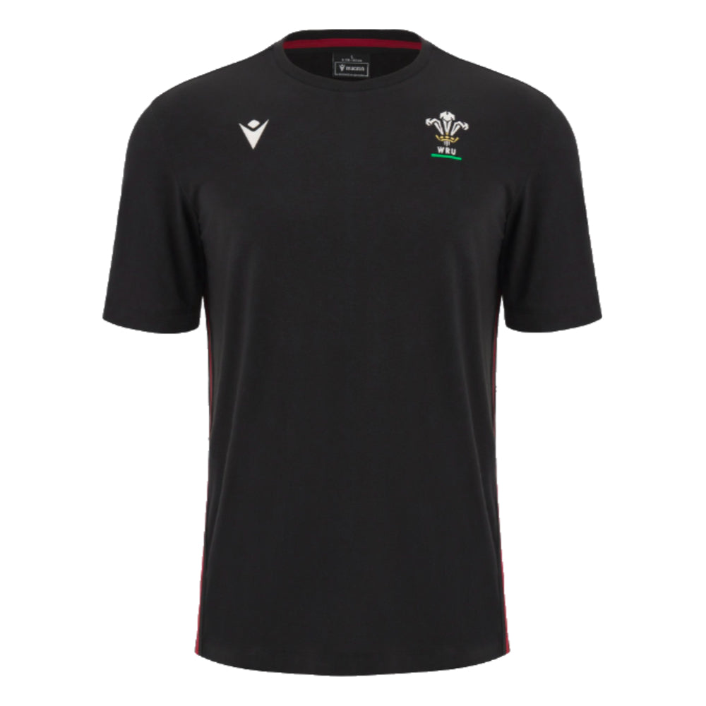 2023-2024 Wales Rugby Travel Cotton Shirt (Black) Product - T-Shirt Macron   