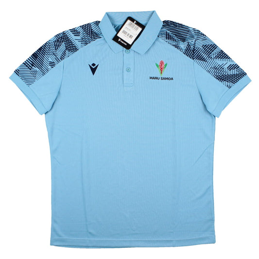 2023-2024 Samoa Rugby Travel Player Poly Polo Shirt (Sky)_0