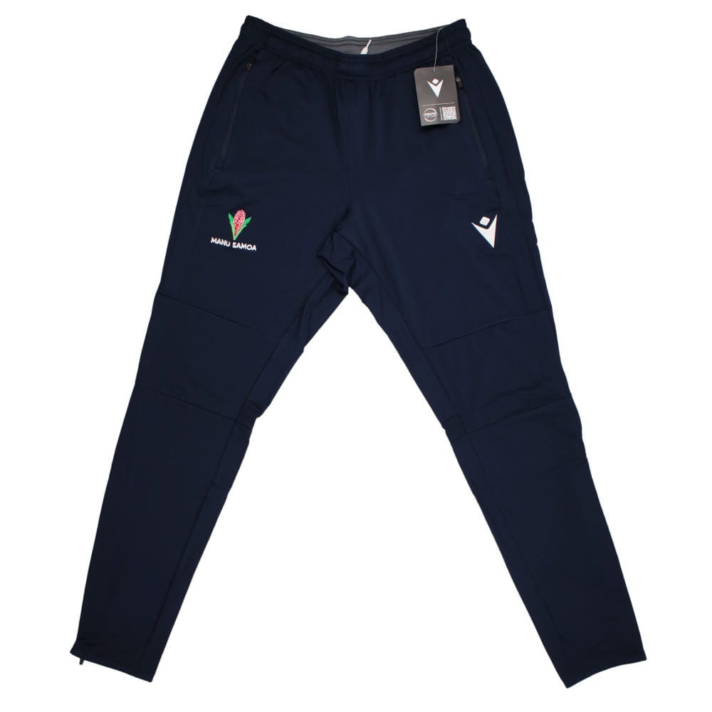 2023-2024 Samoa Rugby Travel Fitted Pants (Navy) Product - Pants Macron   