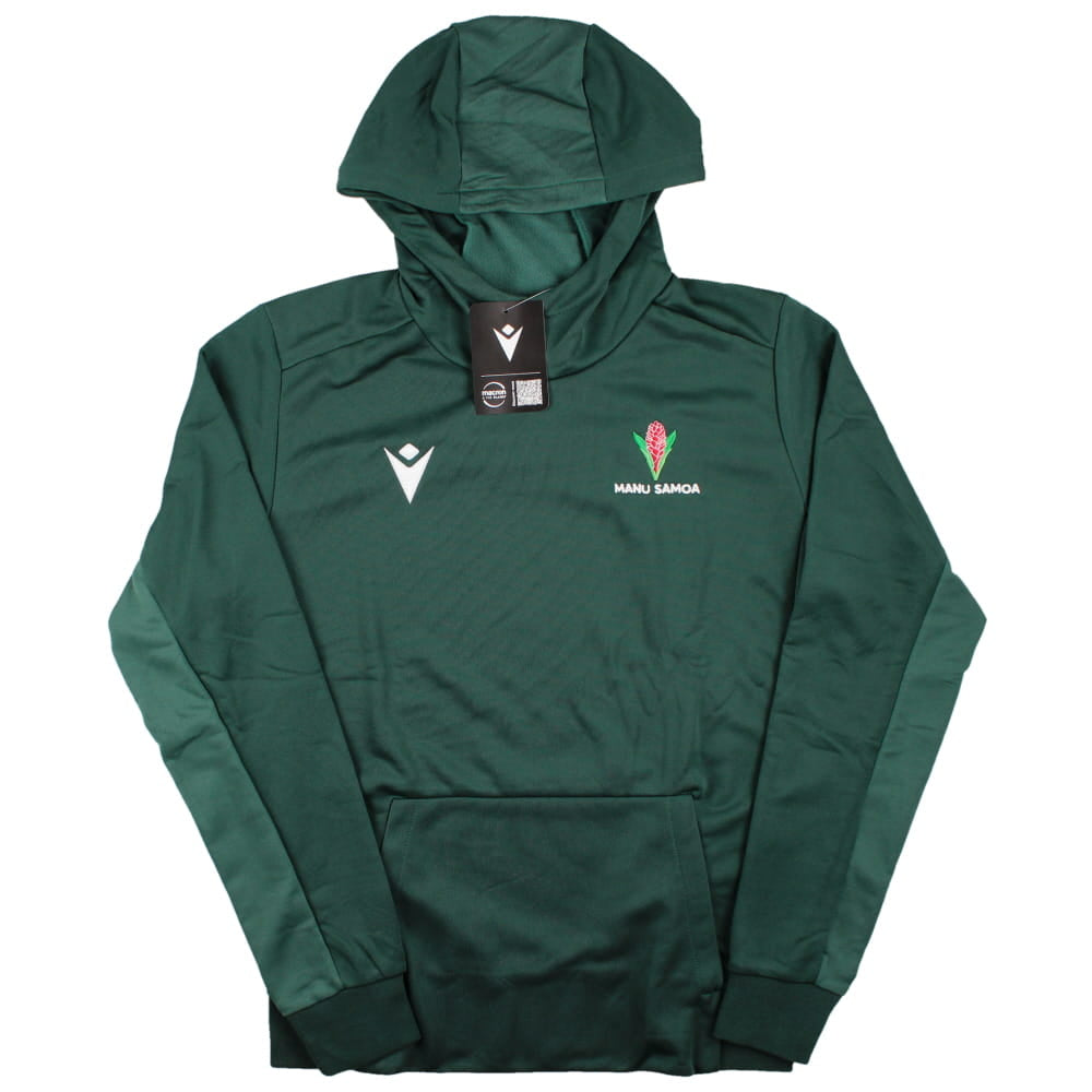 2023-2024 Samoa Rugby Travel Cotton Hooded Sweatshirt (Green) Product - Hoodies Macron   